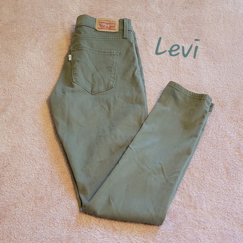 Levi 311 Olive Shaping Skinny Jeans Mid Rise Stretch Tummy Slimming. Sz: 27X30